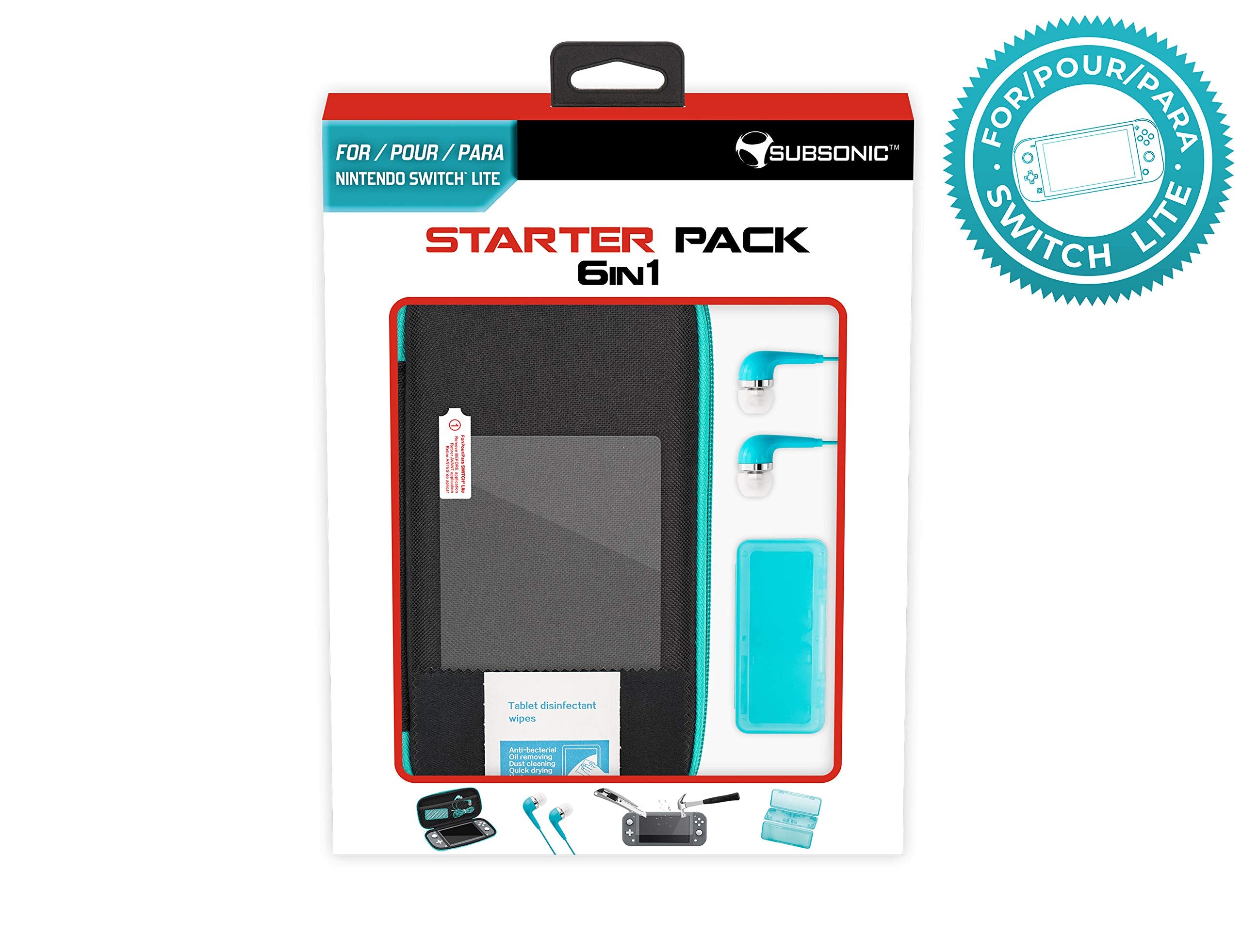Ensemble d'accessoires Subsonic 6-en-1 avec étui et écran de protection en verre trempé (Nintendo Switch Lite) Ensemble d'accessoires Subsonic 6-en-1 avec étui et écran de protection en verre trempé (Nintendo Switch Lite)